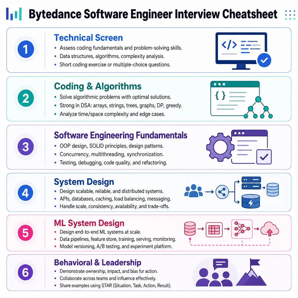 Bytedance Software Engineer Interview Cheatsheet cover