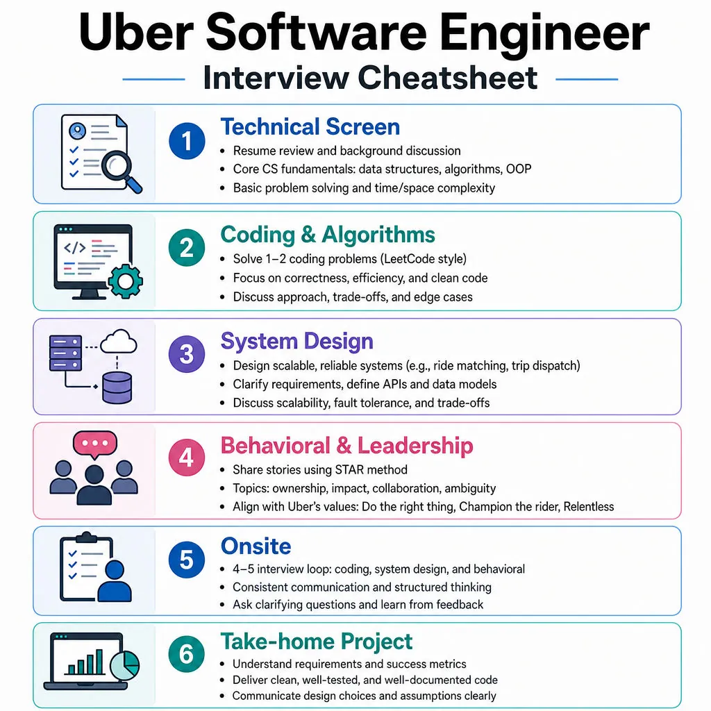 Uber Software Engineer Interview Cheatsheet cover