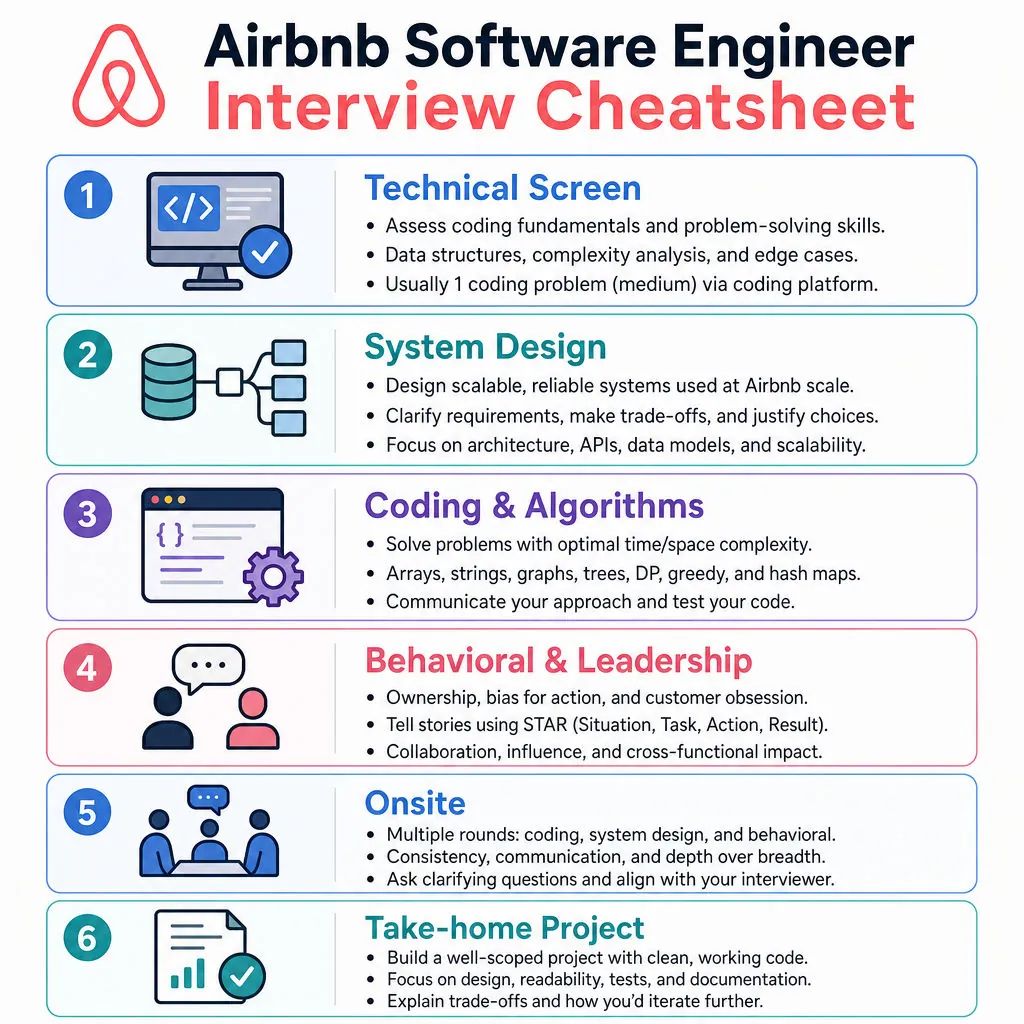 Airbnb Software Engineer Interview Cheatsheet cover
